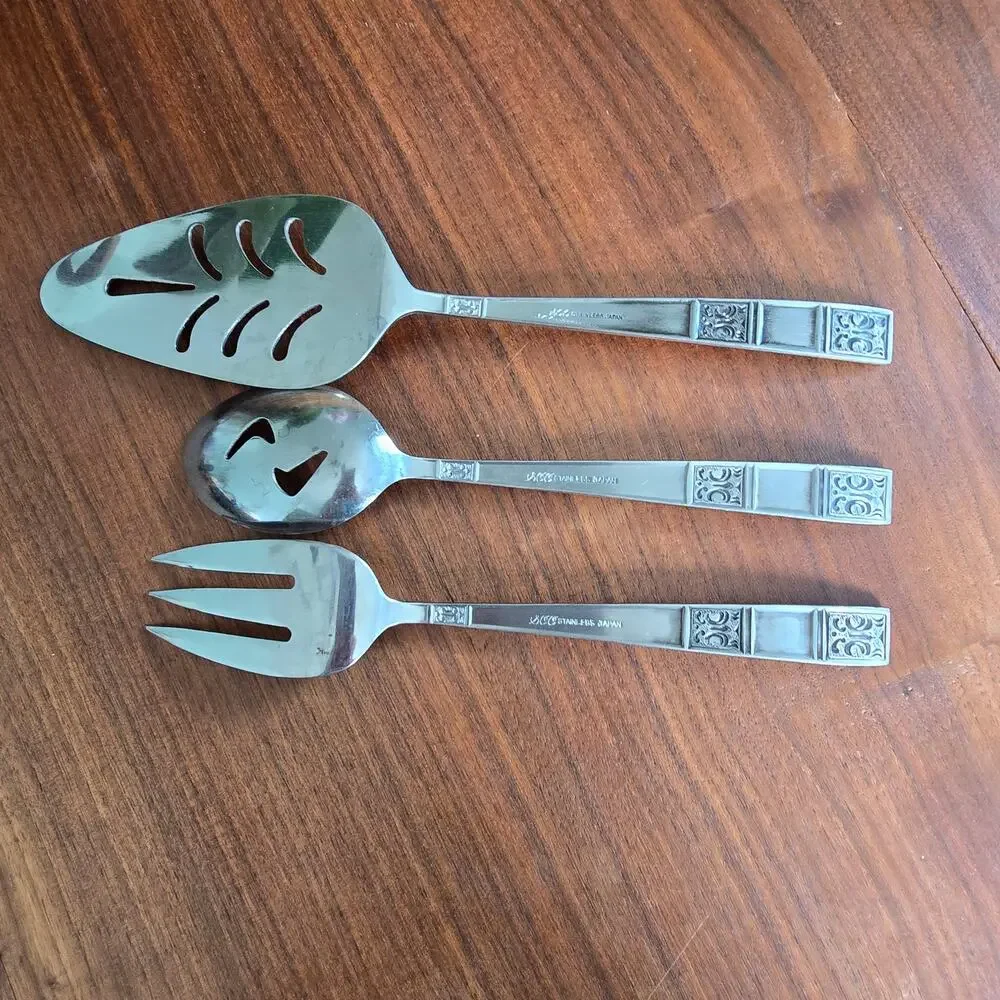 Vintage Towle SCC Supreme Cutlery Japan Stainless Steel Serveware 3 Piece MCM
